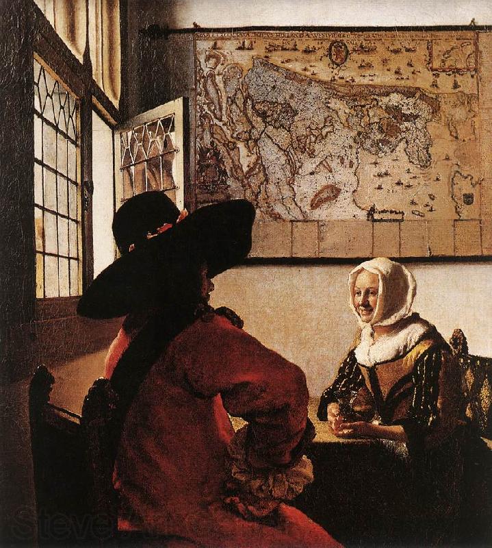 Jan Vermeer Officer with a Laughing Girl Germany oil painting art